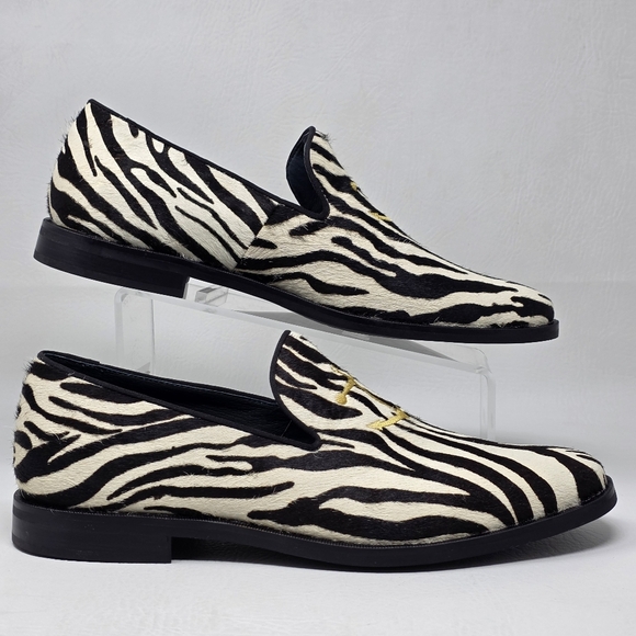 Sperry zebra-striped Leather Fur Slip On Loafers Shoes STS18365 Men\'s Size 11 main image 7